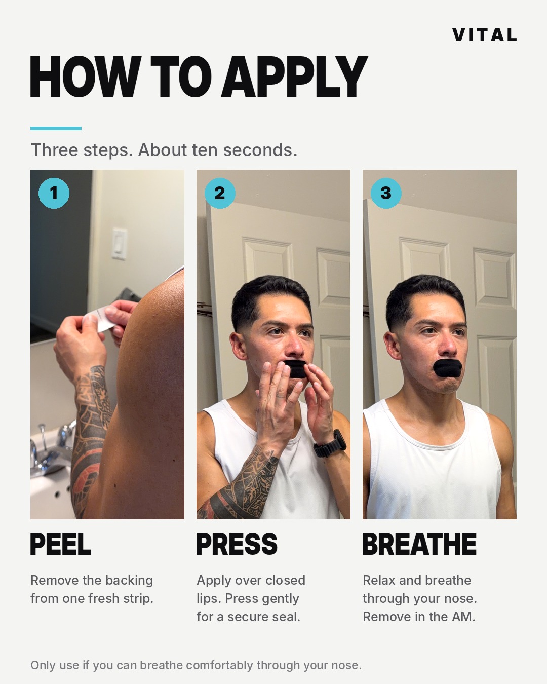 Original VITAL application guide: peel, press, breathe
